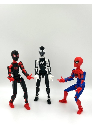 Spiderman, Miles Morales & Venom Üçlü Marvel Kahraman 3d Baskı Dummy Figür Seti