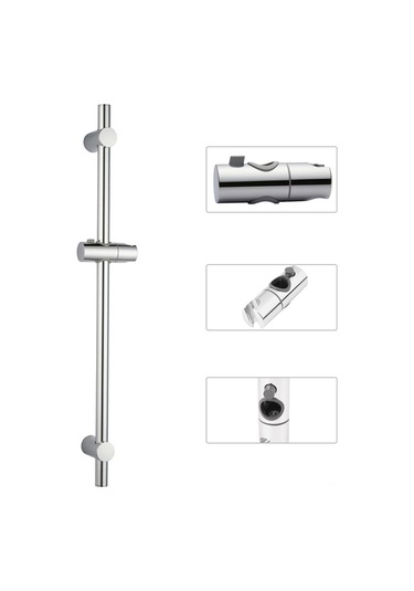 Qingmipy 25mm Boru Çaplı Tuşlu Ayarlanabilir Duş Şefafı Konum Ayar Cihazı - 360 Döner, Yükseklik Regülasyonlu, Dayanıklı Chrome Banyo Braketi Diğer