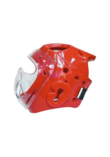 Komodo Sport Taekwondo Kapalı Camlı Mantar Kask Tkk-3001 Kırmızı