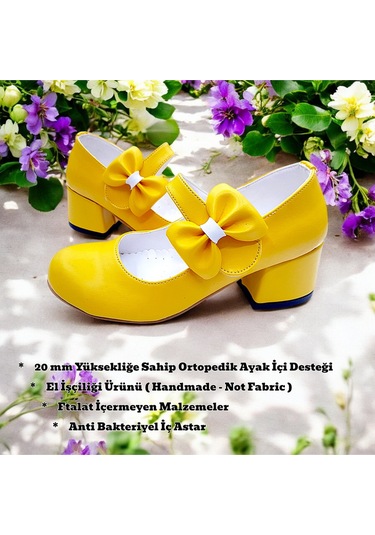 Beebron Ortopedik Topuklu Abiye Kız Çocuk Ayakkabı Soft Series Abiayk2401 Sarı Sarı