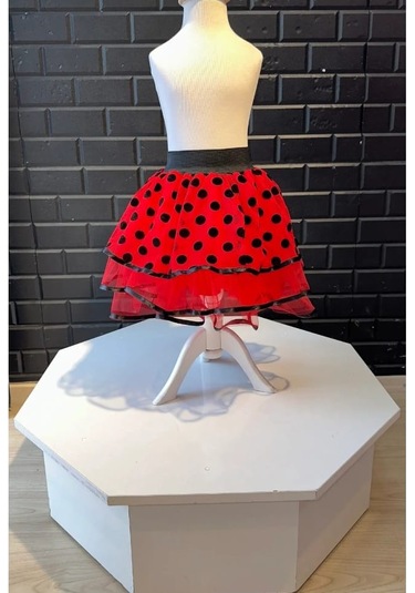 Kara Kedi Kostüm Evi- Uğur Böceği Eteği Kırmızı