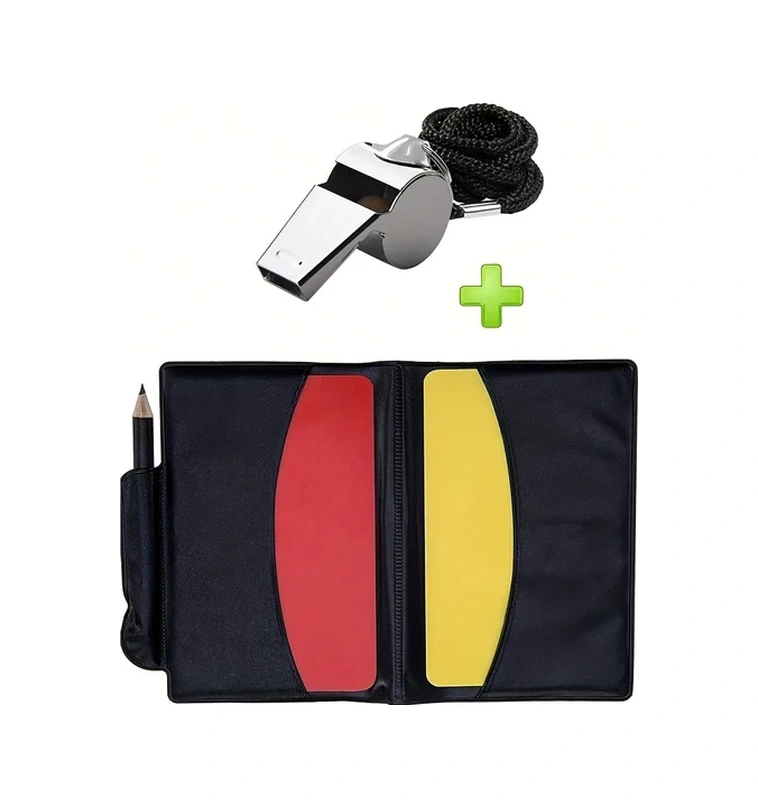 Elmpaly Polychromatic Futbol Hakem Ve Koç Seti Dayanıklı Pvc Kırmızı Sarı Kart Düdük