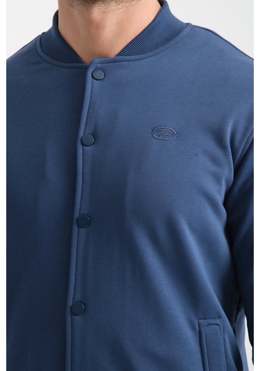 Shooter Sportswear Erkek Sweatshirt Düğmeli Ekru Standart Kalıp Parlament