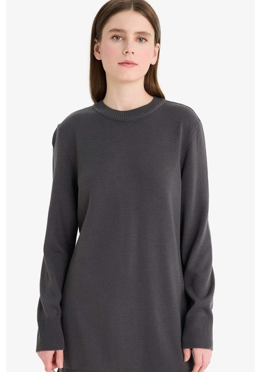 Defacto Regular Fit Bisiklet Yaka Tunik H3431az25wnar161 Antrasit