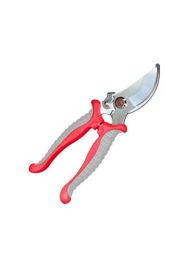 Qingmipy Bahçe Budama Makası Sk-5 Çelik Bıçaklı Ergonomik Silikon Kollü Ayarlanabilir Genişlikli Zirve Kesim Gücü 7.5 İnç Kırmızı-gri