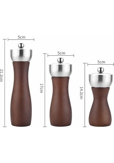 Didadodo Ahşap Saplı 8 İnç Paslanmaz Çelik Karabiber Değirmeni Ahşap