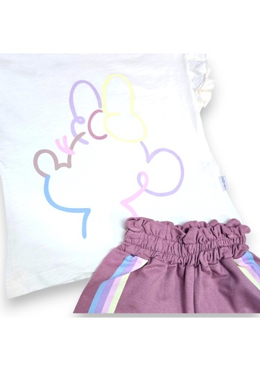 Kız Çocuk Şortlu Alt Üst Takım Somon