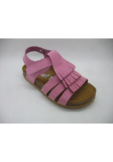 Toddler 388 Pembe Deri,anatomik Mantar Taban Püsküllü Sandalet 26 Pembe