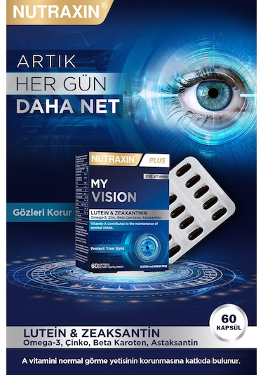My Vision Eyes Vitamin 60 Soft Jel - Lutein, Zeaxanthin, Omega3, Çinko, Astaksantin, Beta Karoten