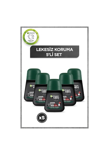 Garnier Men Lekesiz Erkek Koruma Roll-On Deodorant 50 ML x 5