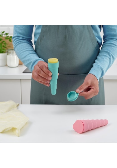 4 Adet Dondurma Kalıbı,meridyendukkan Pembe-turkuaz Renk 16 Cm, 4 Adet Silikon Kauçuk
