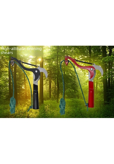 Springsun Yüksek Koltuk Dalları Kesici Ve Meyve Hasat Aleti - Tellerli, Kolay Kullanım, Bahçe Bakımı İçin Dayanıklı Taşınabilir Araç Siyah