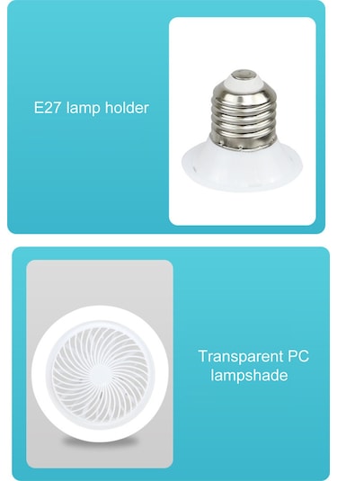 Yaozixa Uzaktan Kumandalı E27 Tavan Fanı Ve Led Aydınlatma - Ayarlanabilir Hız, Renk Sıcaklığı Ve Zamanlayıcı Beyaz