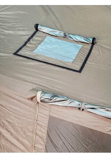 Fischer 6-8 Kişilik Tenteli Fresh&black Şişme Çadır Baca Çıkışlı 250x290x190cm Kahverengi