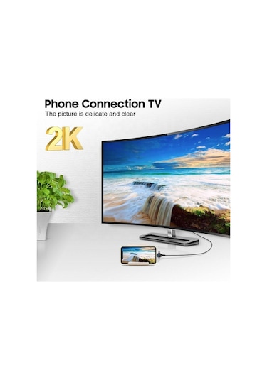 Pmr 3 İn 1 Apple Uyumlu iPhone To Hdmı Kablo 2k 60hz, 200cm, Type-c, Lightning, Micro Usb