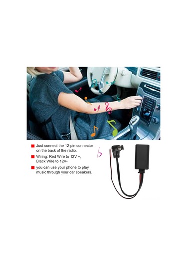 Kosona Pioneer Ip-bus İçin Bluetooth 4.1 Ses Alıcı, Araç Radyolarına Telefon/tablet/mp3 Müzik Aktarımı, Siyah Abs Malzeme, 12v Bağlantı