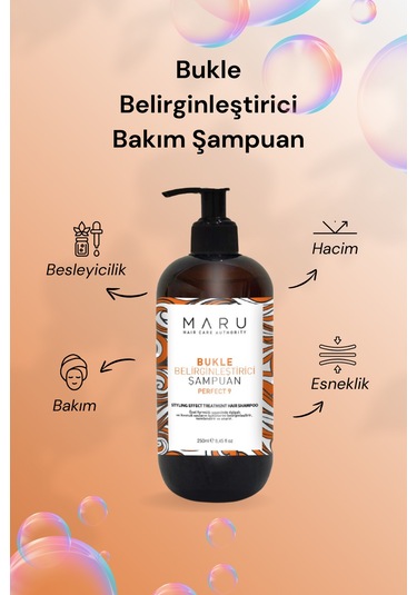Maru Kıvırcık Saçlar Için Bukle Belirginleştirici Şampuan 250 ML