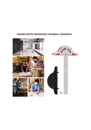 Konesam 20 İnç Metal Açı Çizgisi - Ahşap İşleri Ölçüm Aracı, 1mm Hassasiyetli Kenar Ölçer, Gümüş Renk