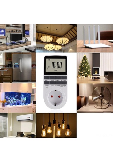 Qingmipy Akıllı Zamanlayıcı Priz - 10 Programlı Lcd Ekranlı, Enerji Tasarruflu Eu Fişli Elektrikli Cihazlar İçin