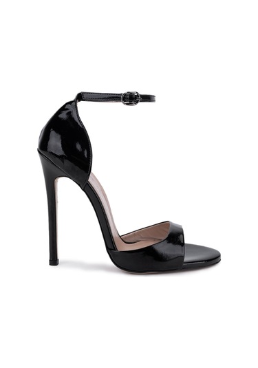 Tamer Tanca Kadın Hakiki Deri Siyah Rugan Topuklu Ayakkabı 820 910 Bn Ayk Y25 Sıyah Krsk Rgn Siyah