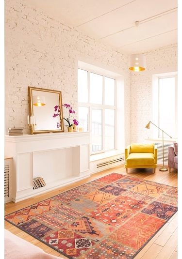 Artloop Jazz Şönil Dokuma Pamuk Polyester Renkli Halı Al 332