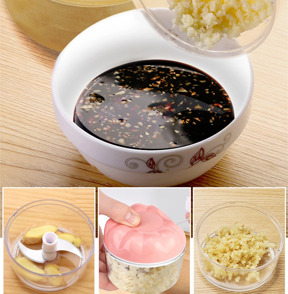 Youmex Manuel Sarımsak Dilimleyici, Ev Kullanıma Çok Fonksiyonlu Sebze Kesici, Baharat Ezici, 170ml Kapasite, Paslanmaz Çelik İç, 9x7cm Küçük Boyut Çok Renkli