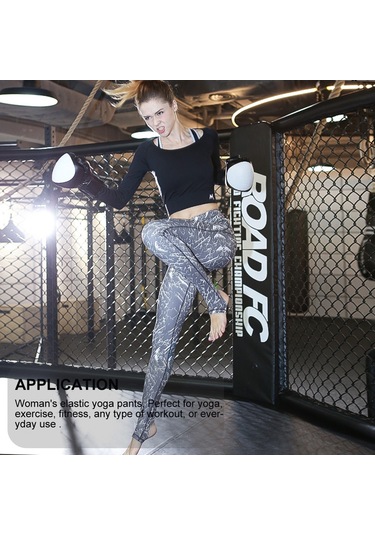 Paıyıge Kadın Baskılı Taş S Hk09 Yoga Pantolon Gri