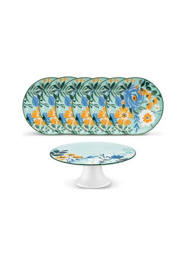 Jumbo Floral 7 Parça Pasta Takımı Floral