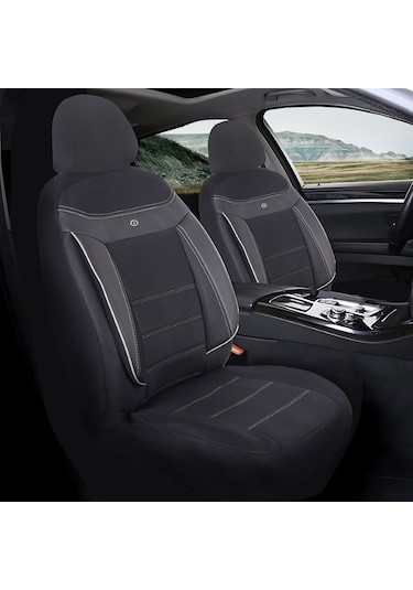 Seat İbiza Araçlara Uyumlu Oto Koltuk Kılıfı Seti - Venüs Serisi Siyah/beyaz