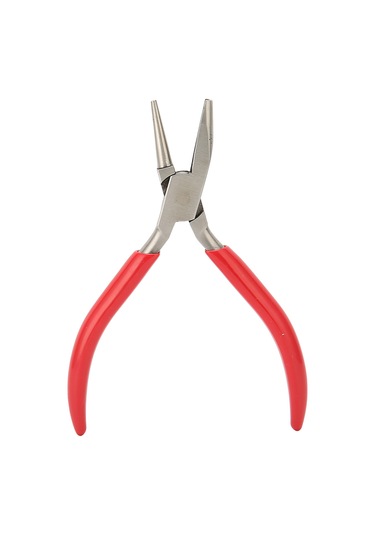 Mücevher Pensesi Yivli Yüksek Karbon Çelik Kauçuk Saplı Tel Bükme Makarası Pensesi Dıy Mücevher Yapımı İçin