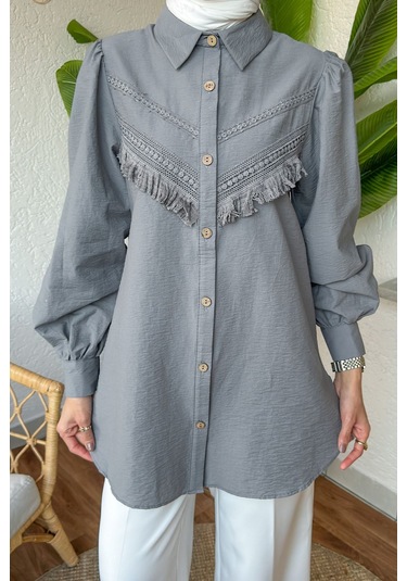 Dparis Dantel Detaylı Gömlek