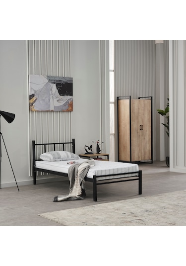 Unimet Titan Tek Kişilik Metal Karyola 90x200 Siyah