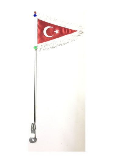2 Adet Bisiklet Bayrak Direği Dantelli Türk Bayrağı İle Kırmızı