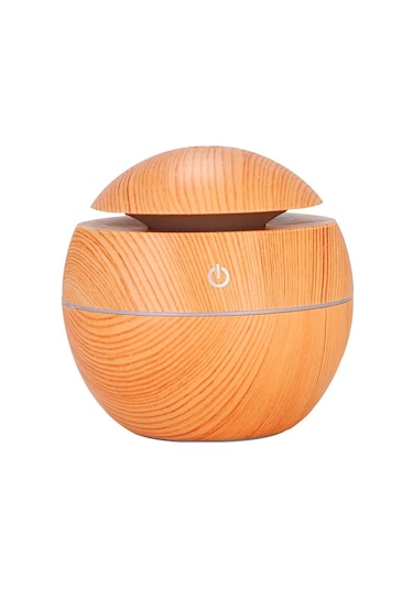 Geeksen Masaüstü Ahşap Desenli Mini Ultrasonik Nemlendirici Aromaterapi Ve Renkli Led Gece Lambası Usb İle Çalışır