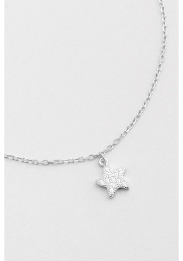 Deniz Yıldızı 18 Ayar Beyaz Altın Kaplama 24 Cm Gümüş Hal Hal Beyaz