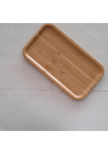 Mucit Home Bambu Dikdörtgen Sunum Ve Servis Tepsisi - Ahşap Tepsi - Yağdanlık Altlığı 1 Adet Ahşap