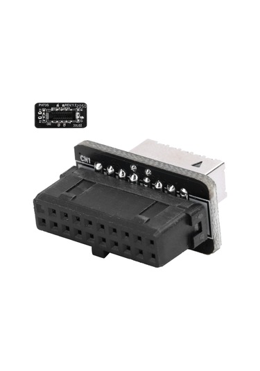 Yaleker Anakart Usb3.0/3.1 19p/20p'den Type-e'ye 90 Derece Dönüştürücü, Önden Tip-c Portu, 10gbps Hız, Kararlı Sinyal, Sürücü Gerektirmez