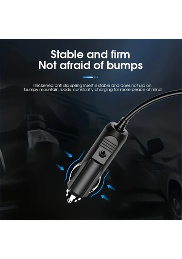 Motion003 Siyah 120w 180w Cift Usb Portlu Gerilim Gostergeli Yuksek Guc Araç Sarj Cihazi 12v 2