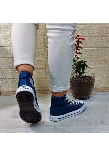 Fiyra 555 Kot Mavi Uzun Unisex Sneaker Keten Spor Ayakkabı 001