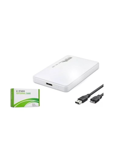 Hadron Hdx1752 2.5 Sata Hdd-ssd Harici Disk Kutusu Usb 3.0 Micro-b - Beyaz