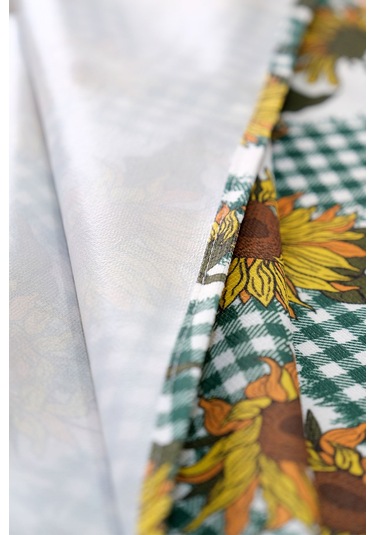 Sufre Sıvı Geçirmez Masa Örtüsü Sofra Bezi Sofra Örtüsü Piknik Örtüsü Ayçiçeği Yeşil