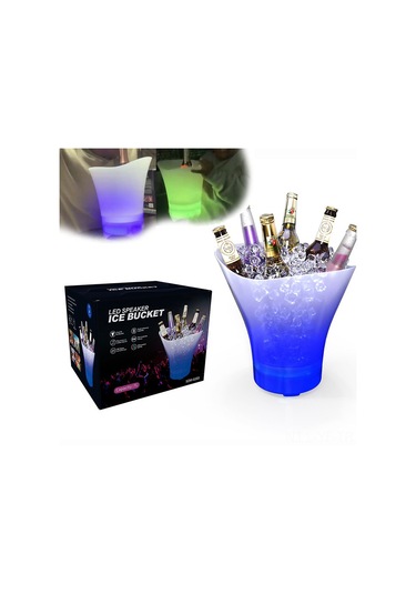 Yifomall 7l Led Işıklı Bluetooth Buzluk Hoparı - 5w Subwoofer, 7 Renkli Aydınlatma, Kamp Ve Partiler İçin Taşınabilir Ses Cihazı Beyaz