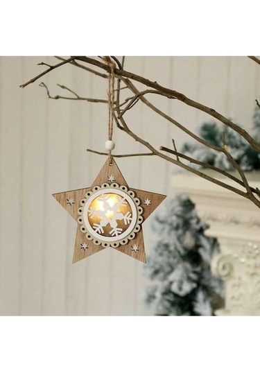 Novahub Yeni Tarzı Tanesi Noel Noel Kolye Kolye Kar Dekorasyon Aydınlık Ahşap Ahşap Ağacı Rc