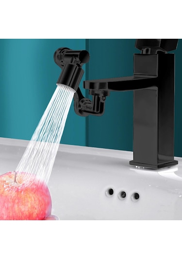 Qianfan 1080 Döner Sıçrama Filtresi Musluğu 1080 Büyük Açılı Gümüş