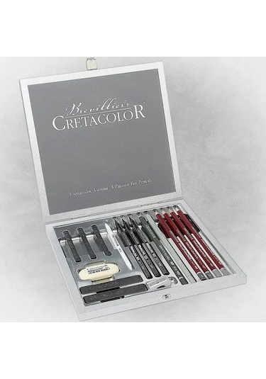 Cretacolor Silver Box Drawing Set Premium Eskiz Çizim Seti 17'li Diğer