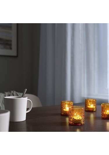 Tealight Mumluk, Koyu Sarı, 6 Cm beyaz