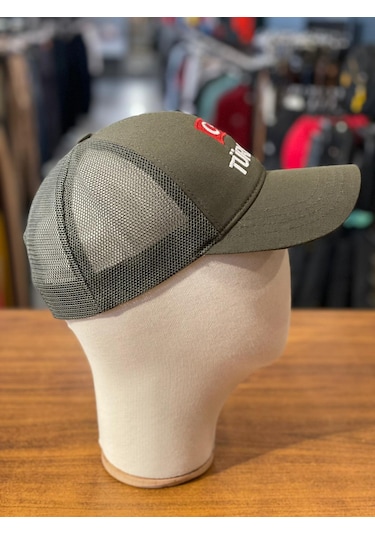 Türkiye Bayrak Nakışlı Pamuklu Unisex Cap Şapka Haki Yeşil