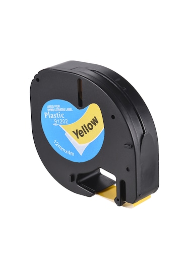 Tenfowee Dymo Lt-100h Uyumlu Manuel Etiket Bandı 91202 - 12mm Genişlik 4m Uzunluk Sarı Renk