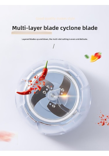 Wezone Ev İçi Bebek Yemeği, Sarımsak, Meyve Püresi Hazırlama Aleti - El İle Çekmeli, Keskin Bıçaklı, 900ml, Sis Mavisi Diğer