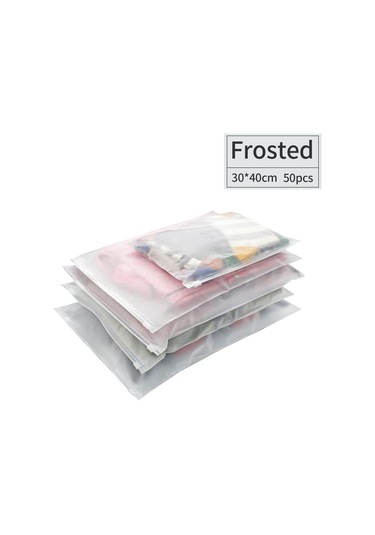 30x40cm 50 Adet Ambalaj Poşetleri Buzlu Çanta Fermuarlı Plastik Os5832-4 Diğer